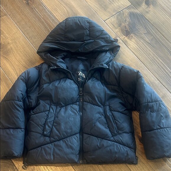 Zara Kids Dark Blue Puffer Jacket - Picture 1 of 1